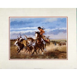 (16 x 20) Art Print SC4080 John French Indians on Horseback