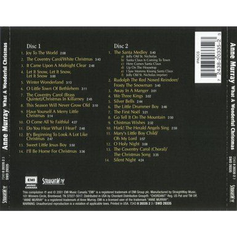 Anne Murray What A Wonderful Christmas [2cd] (Disc 1) CD, Compact Disc