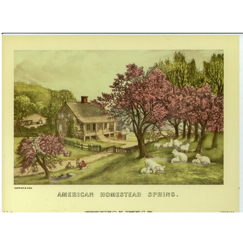 (6 x 8) Art Print CI1 Currier and Ives American Homestead Spring
