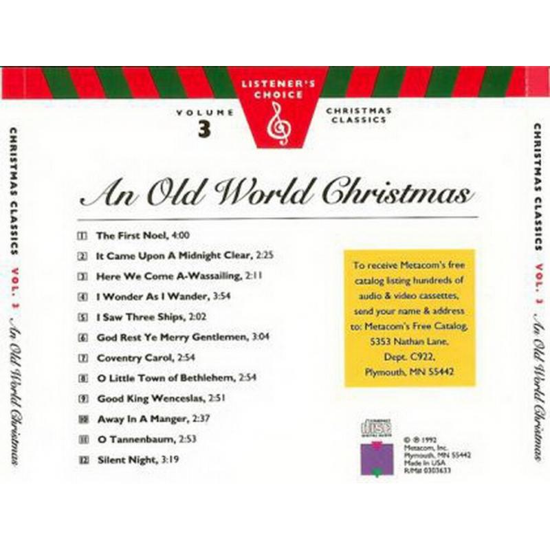 Unknown Artist Christmas Classics Vol. 3 - An Old World C CD, Compact Disc