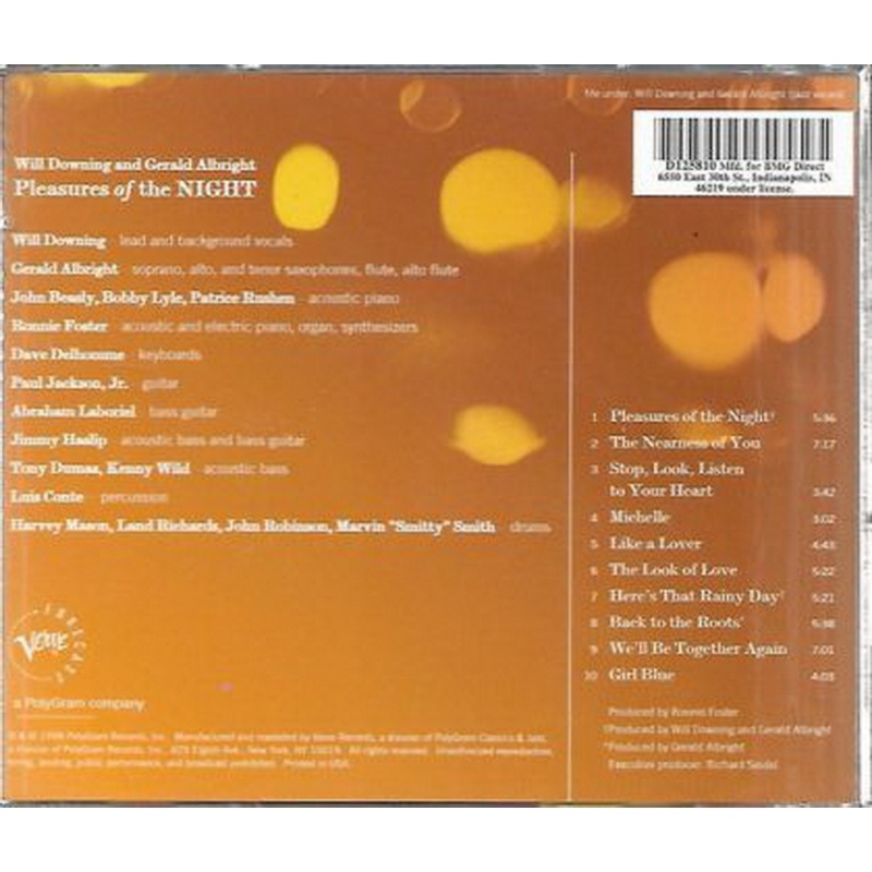 Will Downing; Gerald Albright Pleasures Of The Night CD, Compact Disc