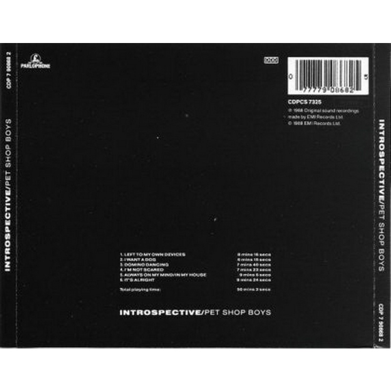 Pet Shop Boys Introspective CD, Compact Disc