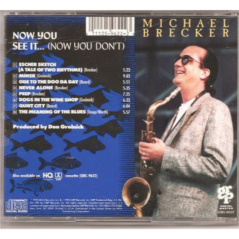 Michael Brecker Now You See It... (Now You Dont) CD, Compact Disc