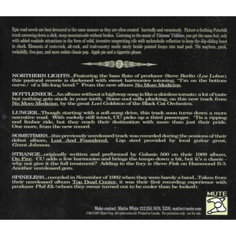 Citizens Utilities Northern Lights Ep CD, Compact Disc