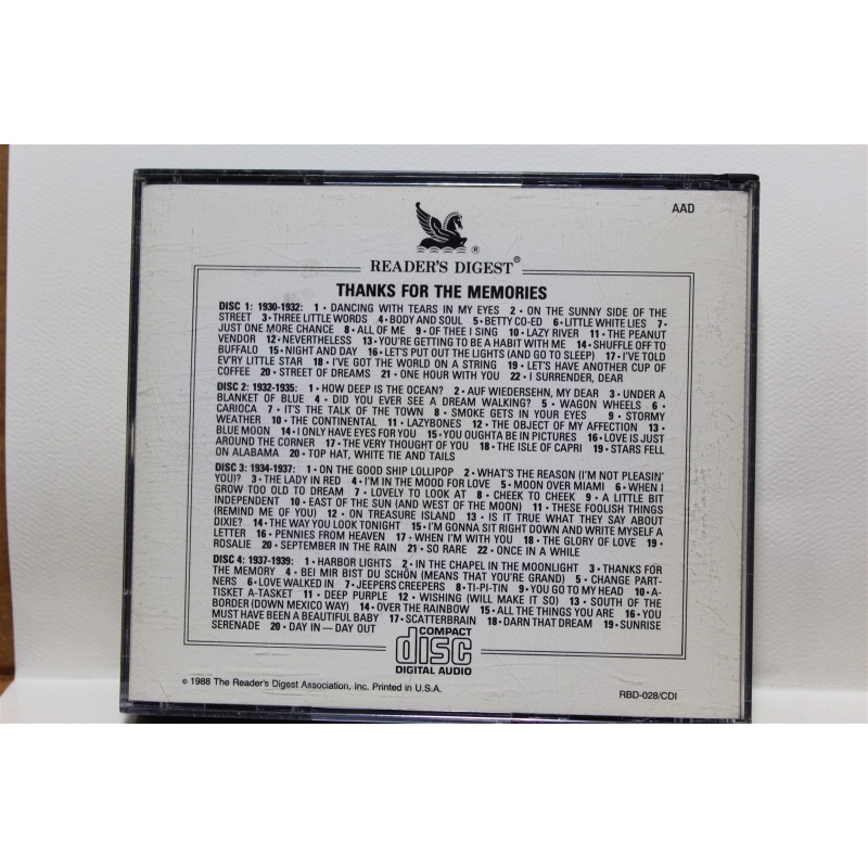 Various Thanks For The Memories CD, Compact Disc