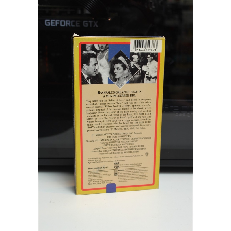 The Babe Ruth Story (1948, VHS) - Drama; Sports; Biography