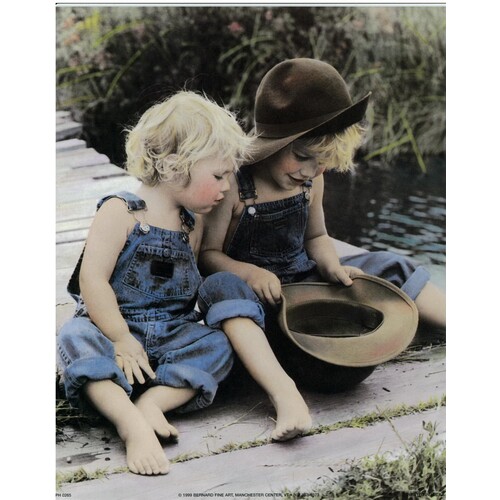 (8 x 10) Art Print PH0265 Nora Hernandez Kids on the Dock