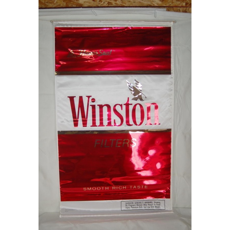 Winston Cigarette Advertising Satin Banner 47" x 28" - 1991 R.J. Reynolds New
