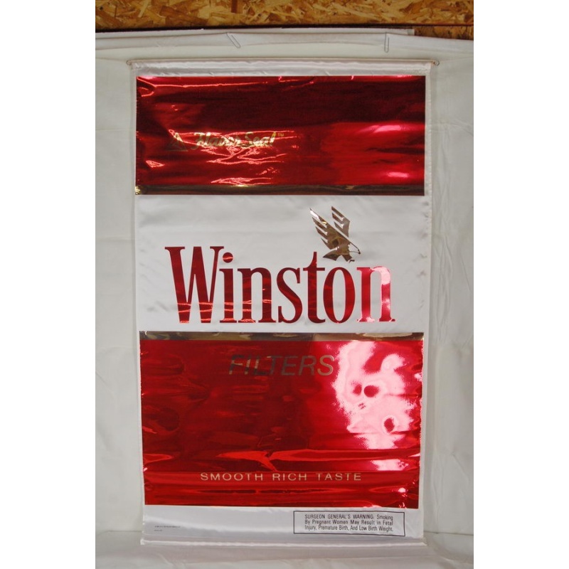Winston Cigarette Advertising Satin Banner 47" x 28" - 1991 R.J. Reynolds New
