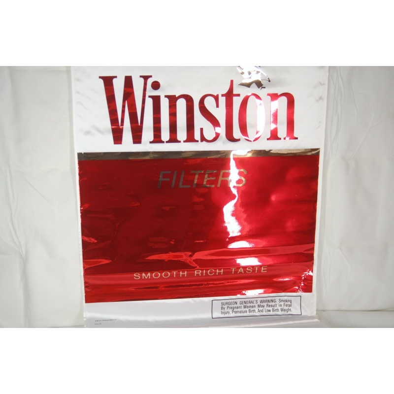 Winston Cigarette Advertising Satin Banner 47" x 28" - 1991 R.J. Reynolds New