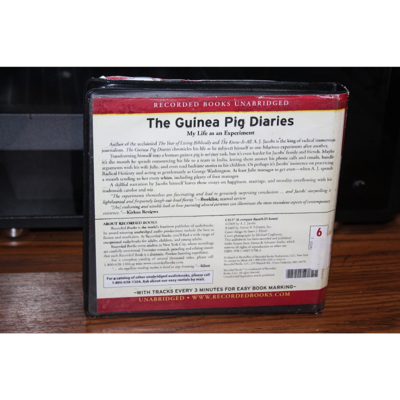 The Guinea Pig Diaries : My Life As an Experiment by A. J. Jacobs (2009, CD)