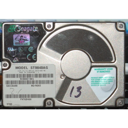 Tektronix Profile PDR200 System Drive 050-3262-41 Seagate ST9840AG PDR200-013