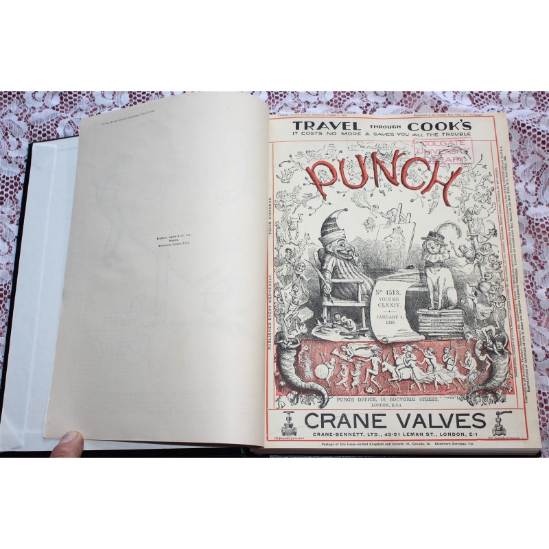 1928 JAN - MARCH Punch Magazine Bound Compilation Volume 174