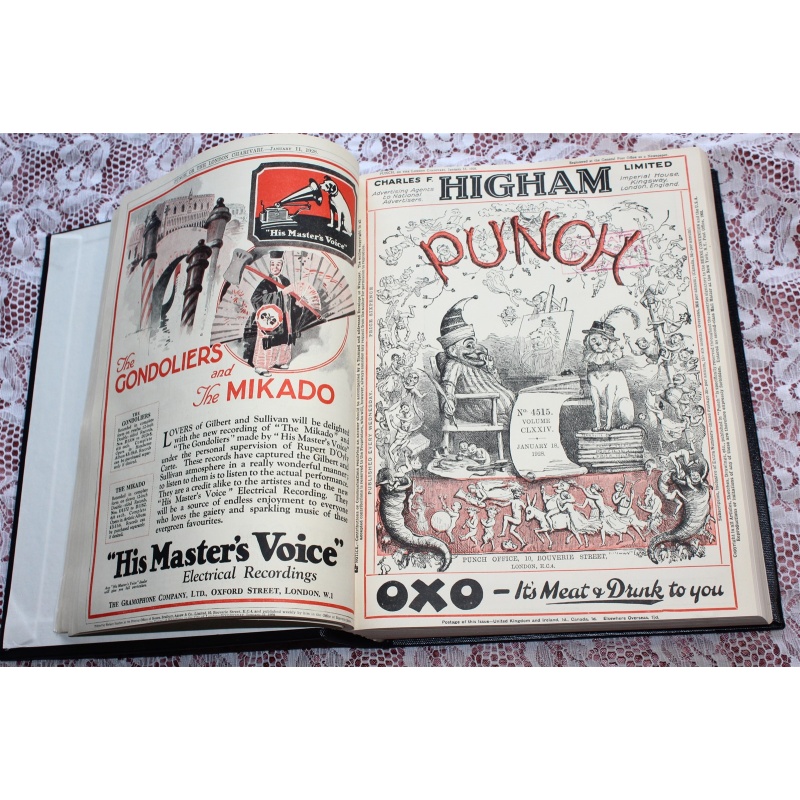 1928 JAN - MARCH Punch Magazine Bound Compilation Volume 174