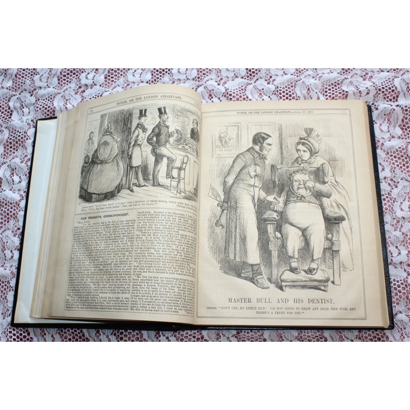 1861 Punch Magazine Bound Compilation Volume 40-41