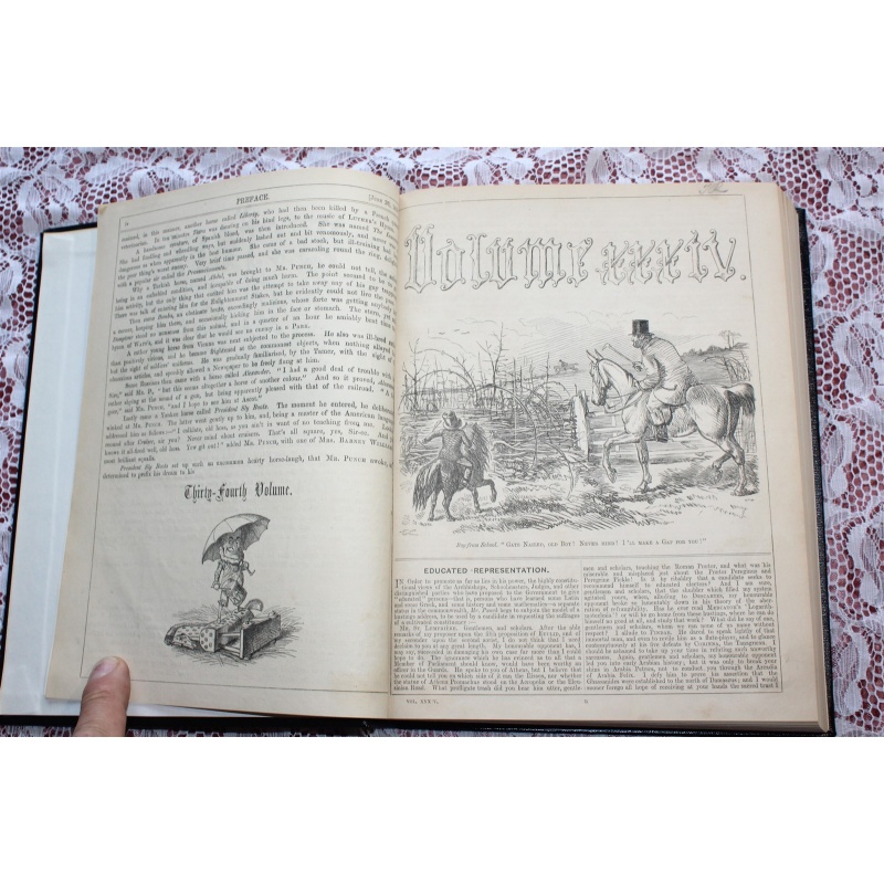 1858 Punch Magazine Bound Compilation Volume 34-35