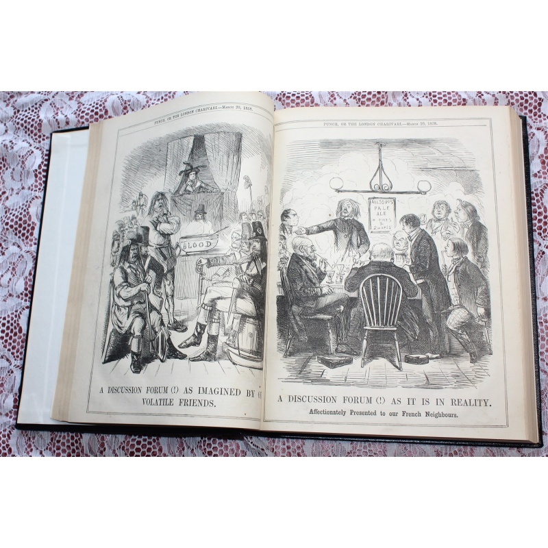 1858 Punch Magazine Bound Compilation Volume 34-35