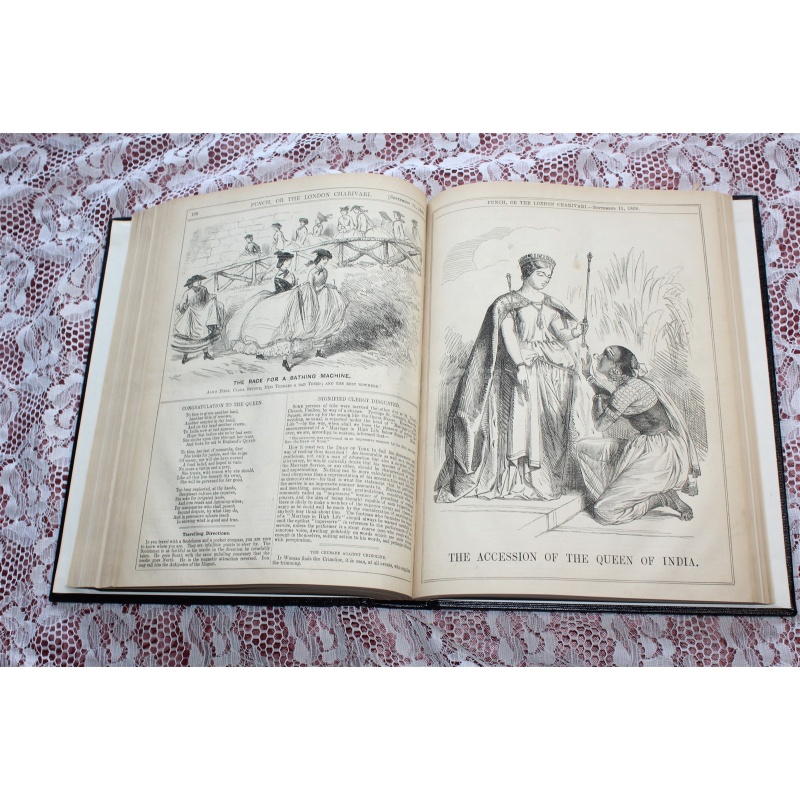 1858 Punch Magazine Bound Compilation Volume 34-35