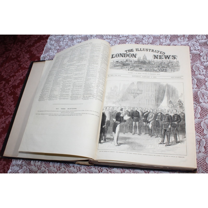 1871 JAN. - JUNE Illustrated London News Bound Volume LVIII