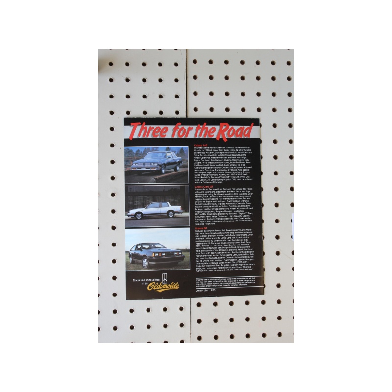 Oldsmobile  Flyer(Poster Size Foldout) Product Line-Up  Three for the Road