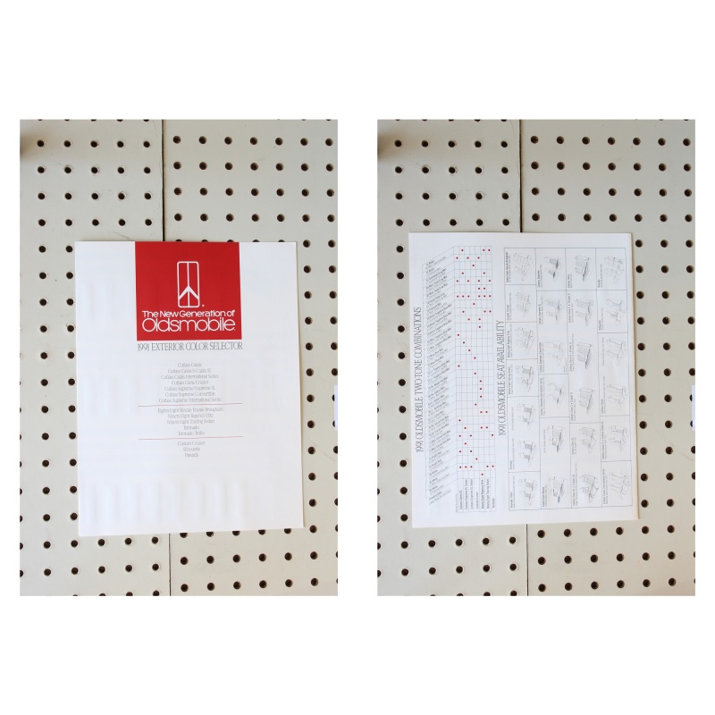 1991 Oldsmobile  Flyer(Bifold) Ext. Color Chart Product Line-Up  4 Pages