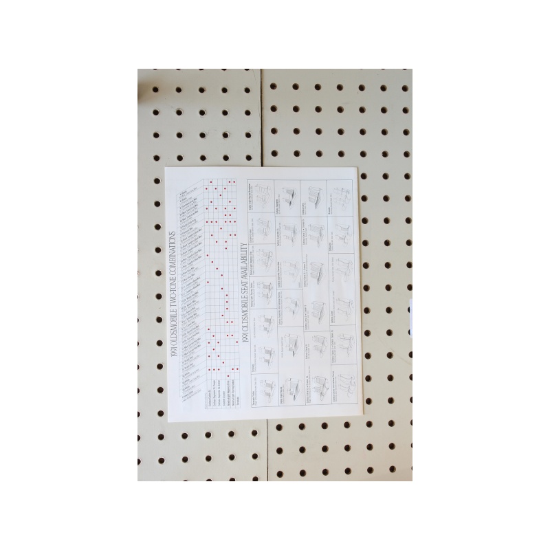 1991 Oldsmobile  Flyer(Bifold) Ext. Color Chart Product Line-Up  4 Pages