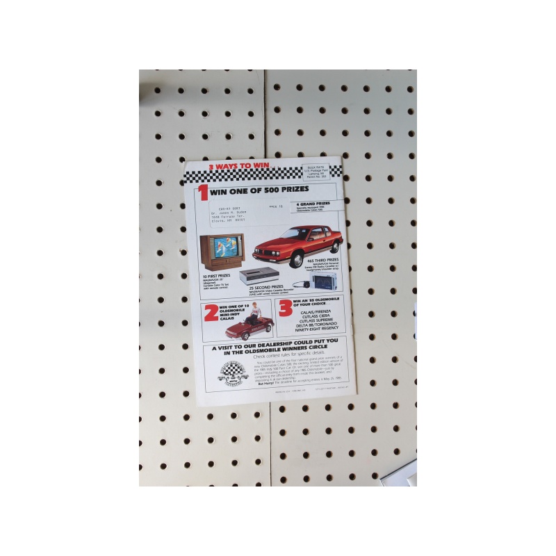 1985 Oldsmobile  Magazine Product Line-Up Sweepstakes