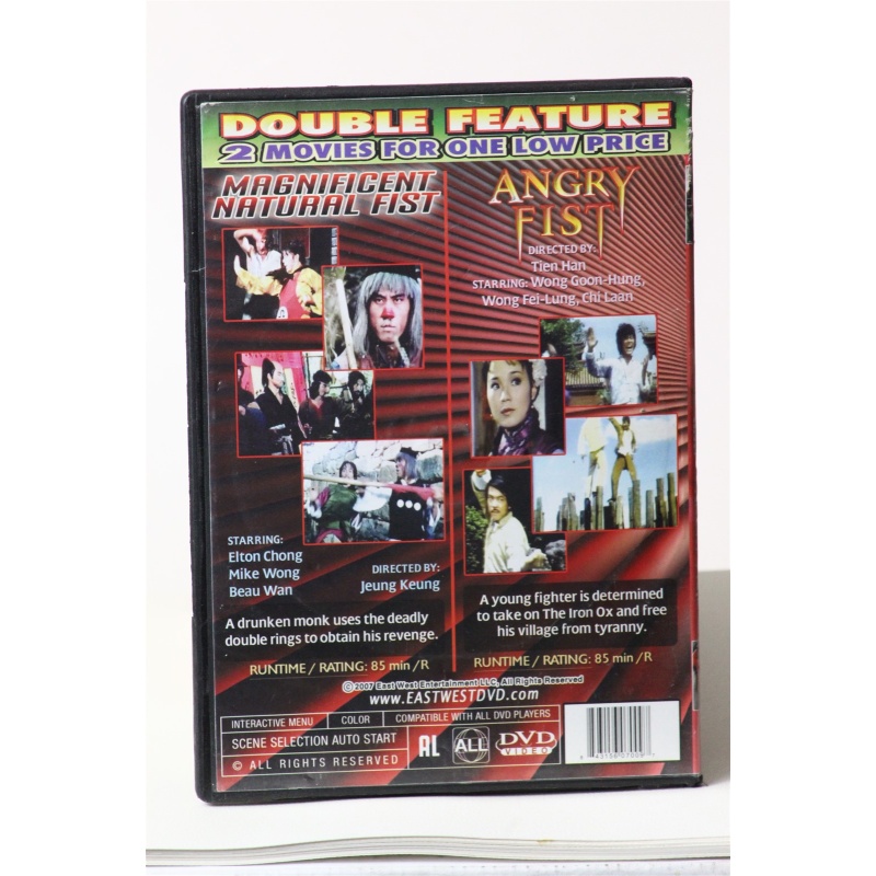 Double Feature martial Arts  - Magnificent natural Fist - Angry F DVD:5824